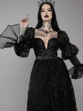 New Moon Waltz Tulle Midi Dress